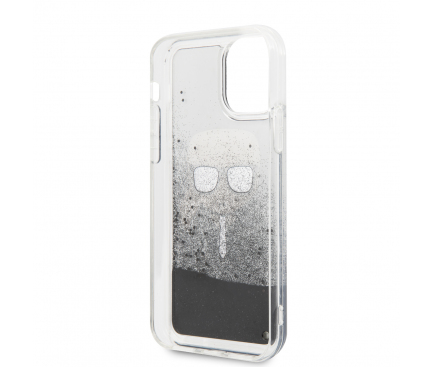 Husa Plastic - TPU Karl Lagerfeld Iconic Glitter pentru Apple iPhone 11, Neagra, Blister KLHCN61ICGBK 