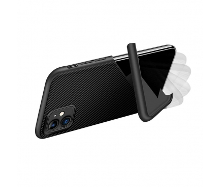 Husa Plastic OEM Carbon Folding pentru Apple iPhone 11 Pro, Neagra