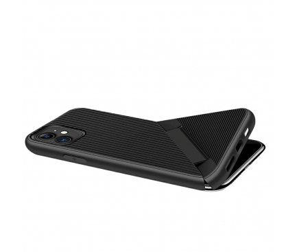 Husa Plastic OEM Carbon Folding pentru Samsung Galaxy A10 A105, Neagra, Blister 