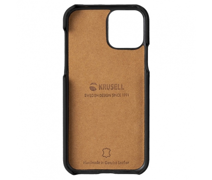 Husa Piele Krusell Sunne 2 Card  pentru Apple iPhone 11, Neagra, Blister 