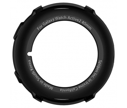 Husa Spigen Liquid Air Matt pentru Samsung Galaxy Watch Active2 40mm, Neagra ACS00218