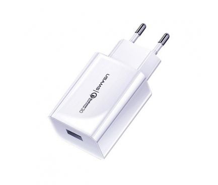Incarcator Retea USB Usams T22, Quick Charge 3, 18W, Alb CC83TC01