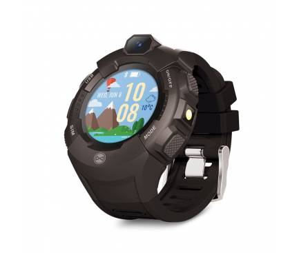 Ceas Smartwatch Forever Kids Care Me KW-400, Localizare GPS / LBS / Wi-Fi, Negru