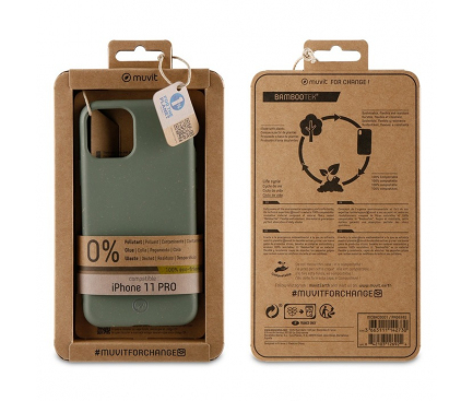 Husa Biodegradabila Muvit pentru Apple iPhone 11 Pro, Bambootek ECO, Verde(Moss) MCBKC0001