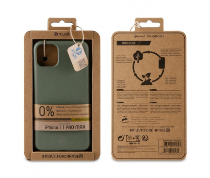 Husa Biodegradabila Muvit pentru Apple iPhone 11 Pro Max, Bambootek ECO, Verde(Moss) MCBKC0002