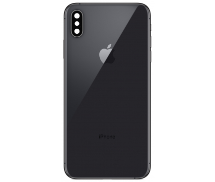 Capac Baterie Apple iPhone X, Cu Carcasa Mijloc - Geam Camera Spate, Negru