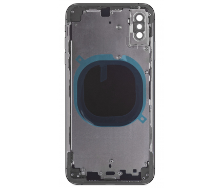Capac Baterie Apple iPhone XS, Cu Carcasa Mijloc - Geam Camera Spate, Negru