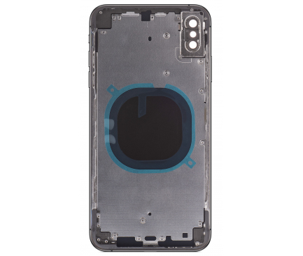 Capac Baterie Apple iPhone XS Max, Cu Carcasa Mijloc - Geam Camera Spate, Negru