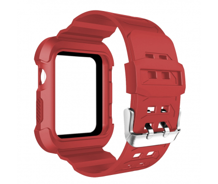 Husa Protectie Ceas OEM Tough pentru Apple Watch Series 1 / 2 / 3 38 mm, TPU - Plastic, Rosie
