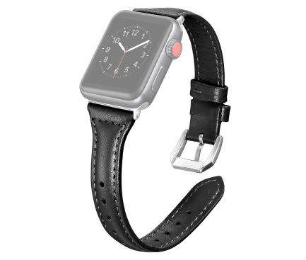 Curea piele T-shaped pentru Apple Watch Series 6 / SE / 4 / 5 40mm , Neagra, Bulk