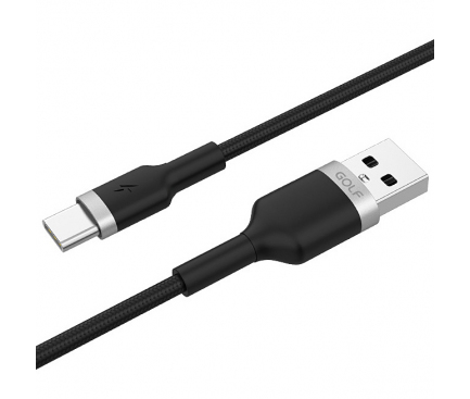 Cablu Date si Incarcare USB la USB Type-C Golf GC-71c, 3A, 1 m, Negru, Blister