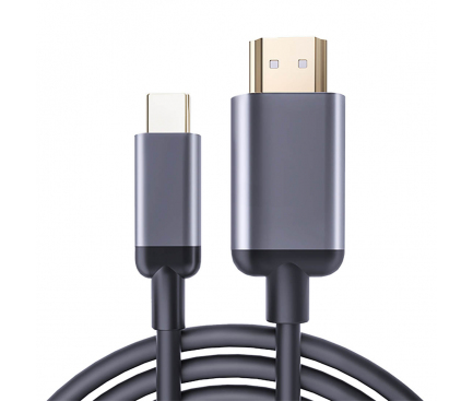 Cablu Audio si Video HDMI la USB Type-C Rock H1, 4K, 3 m, Negru, Blister 