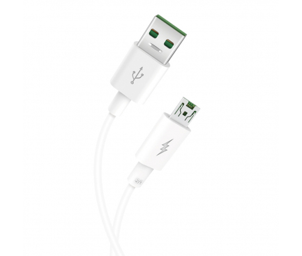 Cablu Date si Incarcare USB la MicroUSB XO Design NB119, 5A, 1 m, Alb