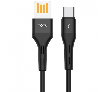 Cablu Date si Incarcare USB la USB Type-C Totu Design BTA-028, Soft Series, 3A, 1 m, Negru