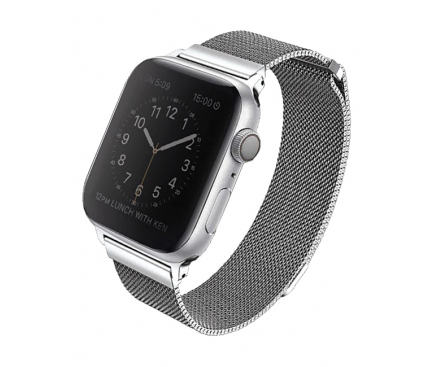 Curea UNIQ Dante Apple Watch Series 1 / 2 / 3/ 4 / 5 / 6 / SE (38/40mm), Argintie