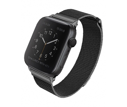 Curea UNIQ Dante Apple Watch Series 1 / 2 / 3 / 4 / 5 / 6 / SE (38/40mm), Neagra