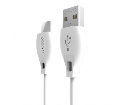 Cablu Date si Incarcare USB la USB Type-C Dudao L4T, 2.4A, 2 m, Alb, Blister 