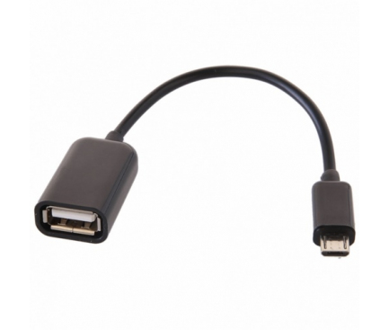 Adaptor OTG USB la MicroUSB Global Technology, 16cm, Negru, Bulk