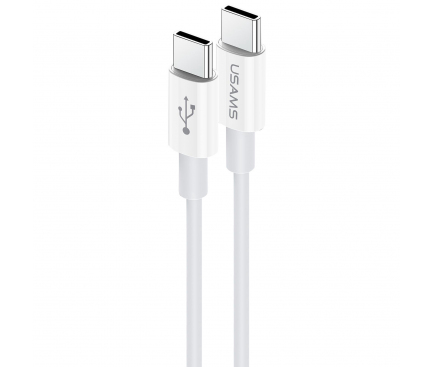 Cablu USB Type-C la USB Type-C Usams U44, PD Fast Charge, 60W, 3A, 1.2m, Alb, Blister US-SJ409
