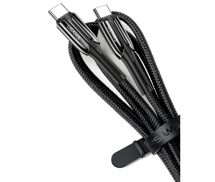Cablu Date si Incarcare USB Type-C la USB Type-C Usams U42, 100W, 5A, 1.2 m, Negru US-SJ402