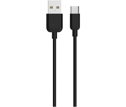 Cablu Date si Incarcare USB la USB Type-C Usams U-Turn , 2A, 1 m, Negru, Blister US-SJ099 