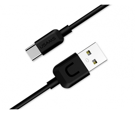 Cablu Date si Incarcare USB la USB Type-C Usams U-Turn , 2A, 1 m, Negru, Blister US-SJ099 