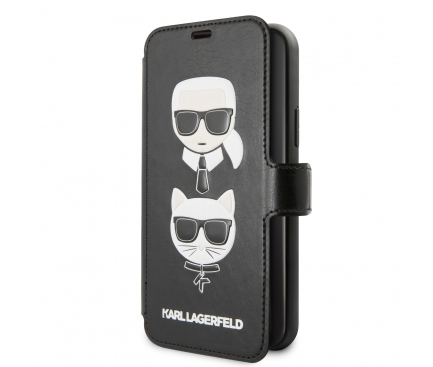 Husa TPU Karl Lagerfeld Cardslots pentru Apple iPhone 11, Neagra KLFLBKSN61FKICKC