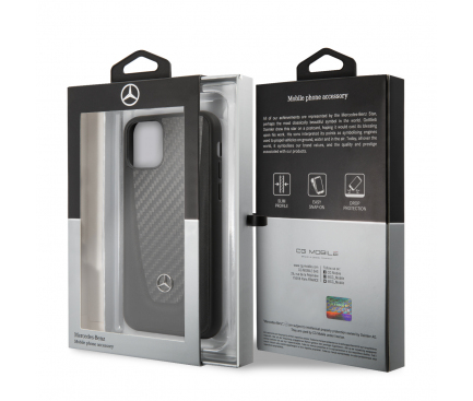 Husa Fibra Carbon MERCEDES pentru Apple iPhone 11, Neagra MEHCN61ACABK
