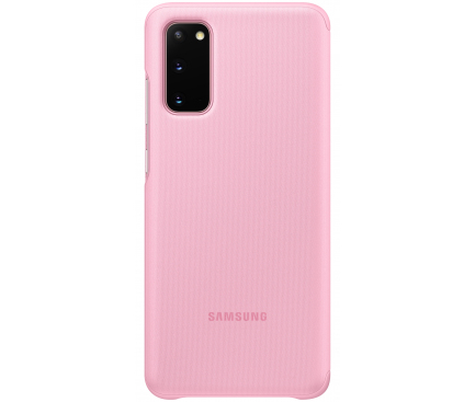 Husa Plastic Samsung Galaxy S20 G980 / Samsung Galaxy S20 5G G981, Clear View, Roz EF-ZG980CPEGEU