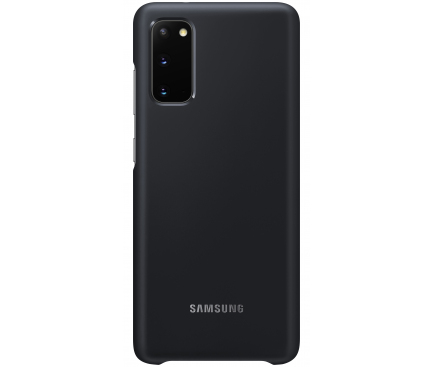 Husa Samsung Galaxy S20 G980 / Samsung Galaxy S20 5G G981, Led Cover, Neagra EF-KG980CBEGEU