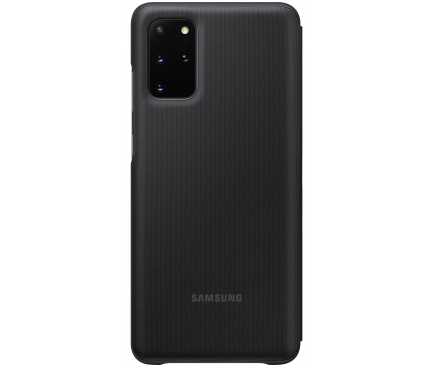 Husa Textil Samsung Galaxy S20 Plus G985 / Samsung Galaxy S20 Plus 5G G986, Led View, Neagra EF-NG985PBEGEU