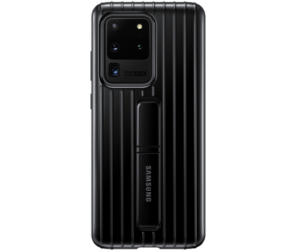 Husa Plastic Samsung Galaxy S20 Ultra G988 / Samsung Galaxy S20 Ultra 5G G988, Standing, Neagra EF-RG988CBEGEU