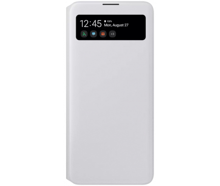 Husa TPU Samsung Galaxy A71 A715, S View Wallet, Alba EF-EA715PWEGEU
