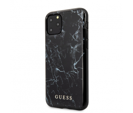 Husa Plastic - TPU Guess Marble Design pentru Apple iPhone 11, Neagra GUHCN61PCUMABK 