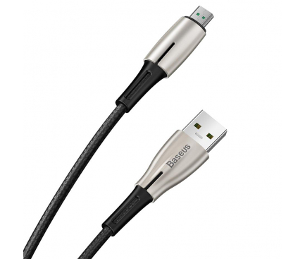 Cablu Date si Incarcare USB la MicroUSB Baseus Waterdrop, 4A, 2 m, Negru, Blister CAMRD-C01 
