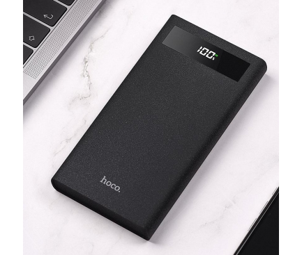 Baterie Externa Powerbank HOCO J49, 10000 mA, Power Delivery + Quick Charge 3.0, 2 x USB - 1 x USB Type-C, Afisaj Led, Neagra, Blister 