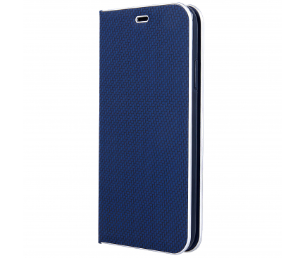 Husa Piele OEM Smart Venus Carbon pentru Samsung Galaxy A50 A505, Bleumarin, Bulk 