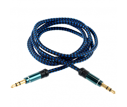 Cablu Audio 3.5 mm la 3.5 mm Tellur Basic, 1 m, TRS - TRS, Albastru TLL311041
