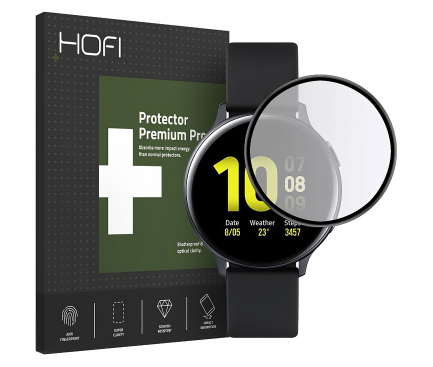 Folie Protectie Ecran HOFI pentru Samsung Galaxy Watch Active2 44mm, Sticla securizata, Hybrid 0.3mm, 7H, Neagra