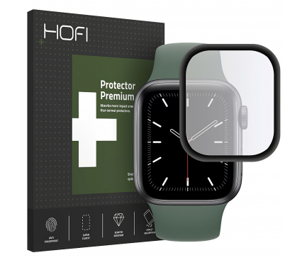 Folie Protectie HOFI Hybrid pentru Apple Watch 44mm Series, Plastic, Neagra H0FI022BLK