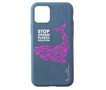 Husa Biodegradabila Wilma Ocean Whale pentru Apple iPhone 11, Bleumarin WPC1014ORIP11R