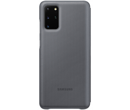 Husa Textil Samsung Galaxy S20 Plus G985 / Samsung Galaxy S20 Plus 5G G986, Led View, Gri EF-NG985PJEGEU