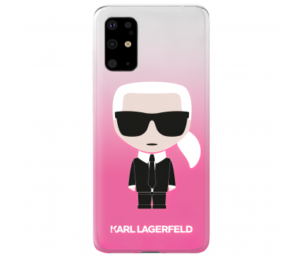 Husa TPU Karl Lagerfeld Degrade pentru Samsung Galaxy S20 G980 / Samsung Galaxy S20 5G G981, Roz KLHCS62TRDFKPI