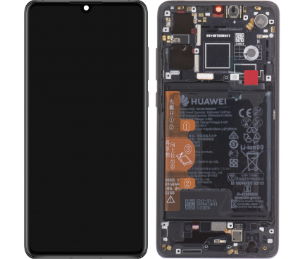 Display cu Touchscreen Huawei P30, cu Rama si Acumulator, Negru, Service Pack 02352NLL PRB_Dbl_307090