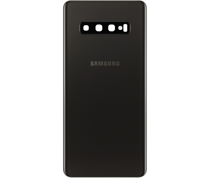 Capac Baterie Samsung Galaxy S10+ G975, Cu Geam Camera Spate, Negru (Prism Black), Swap