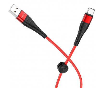 Cablu Date si Incarcare USB la USB Type-C Borofone BX32 Munificent, 0.25 m, Rosu, Blister 
