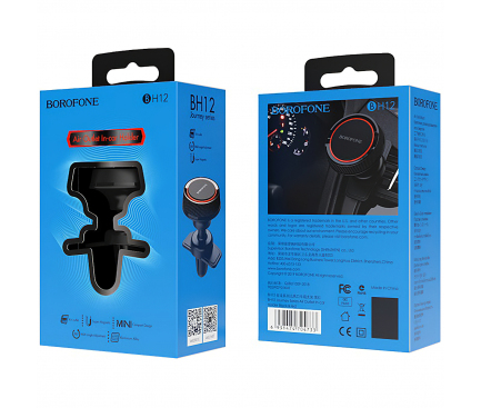 Suport Auto Universal Borofone BH12 Journey Air outlet, Magnetic, Negru - Rosu