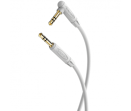 Cablu Audio 3.5 mm la 3.5 mm Borofone BL4, TRS - TRS, Forma L, 1 m, Gri