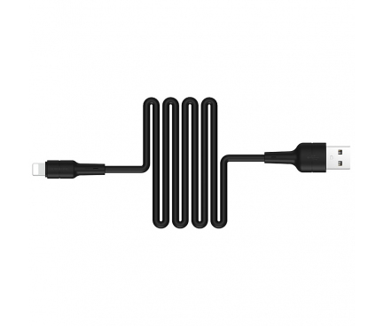 Cablu Date si Incarcare USB la Lightning Borofone BX30 Silicone, 1 m, Negru, Blister 