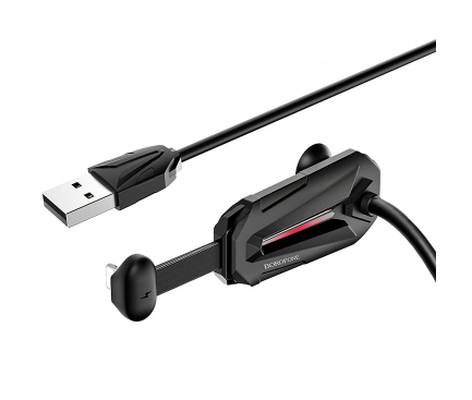 Cablu Incarcare USB la Lightning Borofone BU9 Unreal gaming, 2A, 1.2 m, Negru